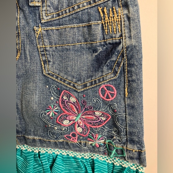 Handmade Upcycled Denim Shoulder Bag/Tote, Boho, Hippie Style, Embroidered - Picture 2 of 5